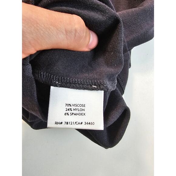 Eileen fisher size large L stretch pull on pants black EUC 27" inseam short mid - Picture 4 of 7